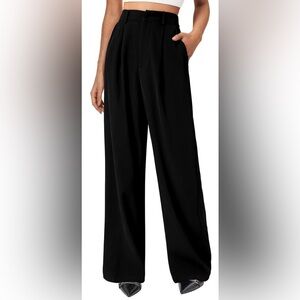 Elegant Black Straight Leg Women's Pants